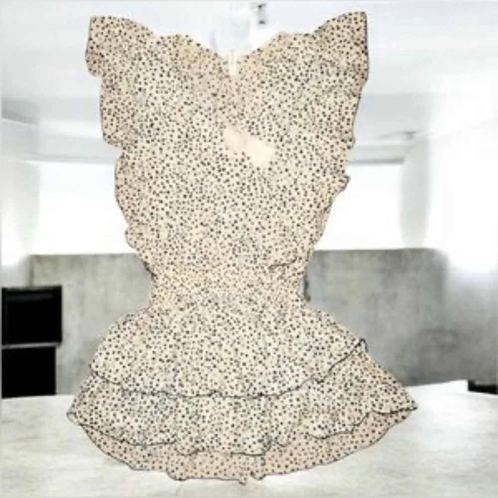 Coolchange Ivory mini dress with black‎ polka dots size small